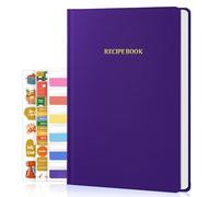 WEMATE Libro de recetas para escribir en tus propias recetas, libros de recetas en blanco de tapa dura, 75 recetas para que la familia organice tus recetas, regalos de cocina, 6 x 8 pulgadas, morado