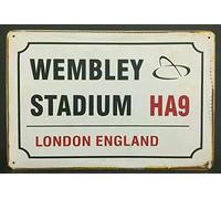 Wembley Stadium Ha9 London - Placa de metal retro vintage para el hogar, garaje, taller, pub, decoración al aire libre, 8 x 12 pulgadas