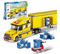 WEMEWEME Juego de bloques de construcción de camión de reparto urbano para niños de 6 años en adelante, 342 piezas, compatible con el modelo de camión semirremolque Lego con cabina desmontable y ladri