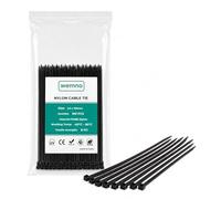 WEMNO Bridas negras de 2,5 x 100 mm, 100 unidades, nailon PA66, ignífugo, UL94 V-2, certificado BS EN IEC 62275:2019, sin halógenos, estabilizado contra rayos UV, electricista y grado M&E