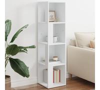 WEMYUFURN Estantería esquinera con 4 compartimentos para sala de estar, oficina y dormitorio, estantería estable para guardar decoraciones, libros y plantas que ahorran espacio