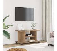 WEMYUFURN Estantería para TV con ruedas, roble Artisan, armario para televisión, aparador, tv, armario colgante, 80 x 40 x 45 cm, madera