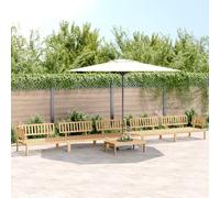 WEMYUFURN Juego de muebles de jardín de madera de acacia con 1 mesa y 5 sofás para relajarse al aire libre, madera duradera tratada con aceite, diseño modular para un diseño flexible y cómodo