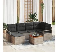 WEMYUFURN Juego de sofá de jardín de polirratán tejido a mano con cojines resistentes a la intemperie, diseño gris y negro para terraza y balcón, muebles de exterior con estructura modular
