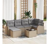 WEMYUFURN Juego de sofá de jardín gris con resistencia a los rayos UV y diseño modular para terraza y balcón, muebles de exterior de 6 plazas con cojines suaves