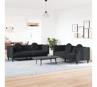 WEMYUFURN Juego de sofá de terciopelo de 3 plazas con cojín redondo y silla tapizada, asiento acolchado cómodo para sala de estar moderna, tela de terciopelo suave, patas de apoyo estables, carga