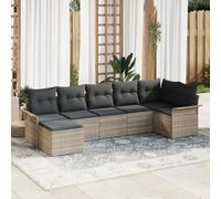 WEMYUFURN Juego de sofá esquinero modular para exteriores con funda de poliéster resistente a la intemperie y estructura de poliratán en gris claro y negro, muebles de jardín ergonómicos para terraza