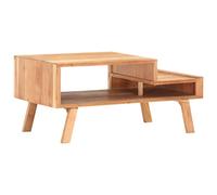 WEMYUFURN Mesa de centro 100 x 50 x 45 cm de madera maciza de acacia, mesa de café, mesa de salón, mesa auxiliar, para salón y oficina, centro de atención para tu hogar