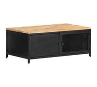 WEMYUFURN Mesa de centro de 90 x 50 x 37 cm, madera maciza de mango, mesa de café, mesa de salón, mesa auxiliar, para salón y oficina, centro de atención para tu hogar