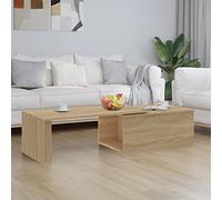 WEMYUFURN Mesa de centro de roble Sonoma, 150 x 50 x 35 cm, madera, mesa de café, mesa de salón, mesa auxiliar, para salón y oficina, centro de atención para tu hogar