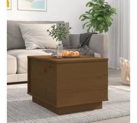 WEMYUFURN Mesa de centro marrón miel 40 x 50 x 35 cm madera maciza de pino, mesa de café, mesa de salón, mesa auxiliar - para salón y oficina - centro para tu hogar