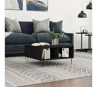 WEMYUFURN Mesa de centro negra 60 x 60 x 30 cm, madera, mesa de café, mesa de salón, mesa auxiliar, para salón y oficina, centro de atención para tu hogar