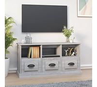 WEMYUFURN Mueble para TV Sonoma gris 100 x 35 x 50 cm, material de madera, mueble para sala de estar o dormitorio