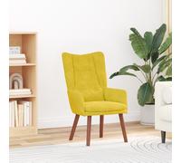 WEMYUFURN Silla ergonómica de terciopelo amarilla Sillón de relax moderno con marco de madera para salón y dormitorio Cómodo respaldo respaldo funda de felpa Construcción estable hasta 120 kg