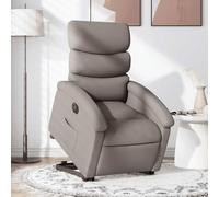 WEMYUFURN Sillón de relax eléctrico con ayuda para levantarse, tela topo, función de descanso eléctrico hasta 135 grados, cómodo acolchado, bolsillo lateral, marco de madera y metal estable