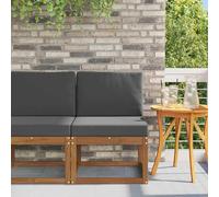 WEMYUFURN Sofá central para exteriores de madera maciza de acacia natural, asiento modular con diseño de listones para terrazas y jardines, resistente a la intemperie, fácil de limpiar