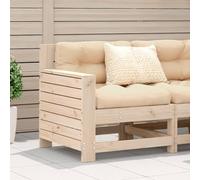 WEMYUFURN Sofá de jardín con reposabrazos de madera de pino maciza, 69 x 62 x 70,5 cm, diseño modular para jardín, terraza y patio, cómodo respaldo y asiento de listones para sequía, hasta 110 cm