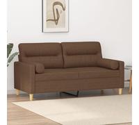 WEMYUFURN Sofá moderno de 2 plazas con cojines decorativos, tela resistente y estructura de metal resistente para salón, fundas extraíbles, cómodas