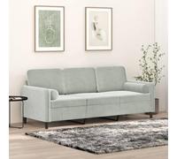 WEMYUFURN Sofá moderno de 3 plazas con cojines decorativos de terciopelo suave, estructura de metal resistente y fundas extraíbles para sentarse y relajarse cómodamente en el salón