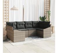 WEMYUFURN Sofá modular para exteriores hecho de ratán sintético resistente con cómodos cojines para hasta 6 personas, resistente a los rayos UV y al agua para un jardín flexible y acogedor