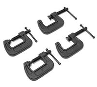 WEN CLC108 Heavy-Duty Cast Iron C-Clamps with 1-Inch Jaw Opening and 0.8-Inch Throat, 4 Pack