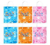WENATIE 15 piezas de suministros de fiesta de perro de dibujos animados, bolsas de papel para cumpleaños infantil, bolsas de dulces para regalos de fiesta, impresión de doble cara, recuerdo de fiesta