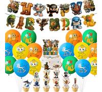 WENAUANG Decorazioni Compleanno Brainrot, Decorazione per Feste di Compleanno a Tema Tung Tung Tung Sahur, Palloncini, Happy Birthday Decorazioni per Compleanno (B)