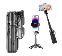 Wenbones Auto Face Tracking Stativ für Smartphone, Einstellbarer Zoom 4in1 Mini Selfie Stick, Handyhalterung für iPhone und Android, Bluetooth mit Fernauslöser, Für Reisen, Vlogging, Live-Streaming