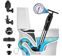 Wenbones Desatascador de Tuberías con Aire Comprimido, Limpiador de inodoro con para Desagües e Inodoro Desatascador Inflable de alta presión para Inodoro Lavabo Bañera Tubería Plato (2ª gen, Negro)