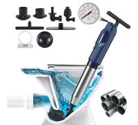 Wenbones Desatascador de Tuberías con Aire Comprimido, Limpiador de inodoro con para Desagües e Inodoro Desatascador Inflable de alta presión para Inodoro Lavabo Bañera Tubería Plato (2ª gen, Azul)