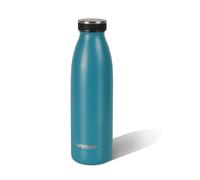 wenco Botella de acero inoxidable azul carribean, 500 ml, perfecta para niños, sin BPA, a prueba de fugas, apta para ácido carbónico, pequeño termo para burbujas, deportes, escuela, fitness