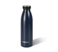 wenco Botella de acero inoxidable azul marino - 500 ml - perfecta para niños, sin BPA, a prueba de fugas, apta para ácido carbónico, pequeño termo para burbujas, deportes, escuela, fitness