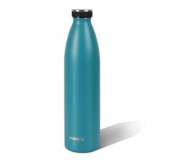 wenco Botella de acero inoxidable carribean azul, 1000 ml, perfecta para niños, sin BPA, a prueba de fugas, apta para ácido carbónico, pequeño termo para burbujas, deportes, escuela, fitness