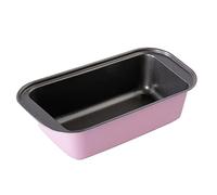 wenco Premium Mini molde para tarta de rey (14,4 x 8,4 x 4 cm, dimensiones interiores (longitud exterior: 18 cm), antiadherente, acero al carbono, color rosa