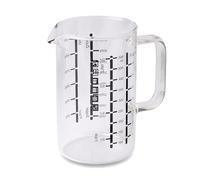 wenco Vaso medidor de cristal de 500 ml - Jarra medidora con dos escalas y diferentes unidades de medición, transparente, resistente al calor, ideal para medir con precisión líquidos e ingredientes,