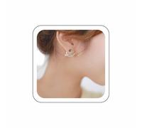 Wendalern Bohemia Luna Estrella Oído Chaqueta Pendientes Circonita Cúbica Estrella Ascendente Delantera Trasera Pendientes Cristal Diamante Media Luna Sol Celeste Pendientes Boda Para Las Mujeres