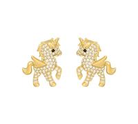 Wendalern Bonitos aretes de unicornio con circonita cúbica brillante, hipoalergénicos, pequeños diamantes de imitación de cristal, pony, regalos de joyería para mujeres, adolescentes y niñas, Zinc