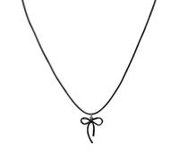 Wendalern Gargantilla de arco negro gótico, collar de cadena de cuerda de cera, pequeño bowknot colgante, collar de cuerda, collar de pajarita para fiesta, joyería para mujeres, Zinc, Sin piedra