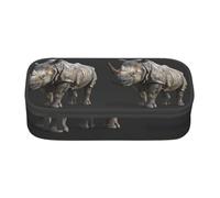 WenDang Animal Rhino - Bolsa de papelería multifuncional, apta para viajes, suministros de oficina, maquillaje y organización de escritorio
