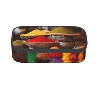 WenDang Condiments Spices - Bolsa de papelería multifuncional, apta para viajes, suministros de oficina, maquillaje y organización de escritorio