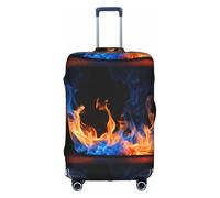 WenDang Funda protectora elástica para maleta con estampado de llama azul, mejora la protección, se adapta a viajeros unisex, White, S