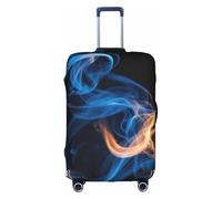 WenDang Funda protectora elástica para maleta con estampado de llama azul, mejora la protección, se adapta a viajeros unisex, White, M