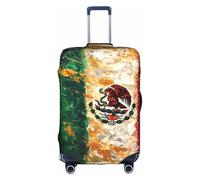 WenDang Funda protectora elástica para maleta, diseño de bandera mexicana americana, mejora la protección, se adapta a viajeros unisex, White, XL