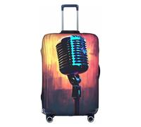 WenDang Funda protectora elástica para micrófono con notas musicales, funda protectora de equipaje, mejora la protección, se adapta a viajeros unisex, White, S
