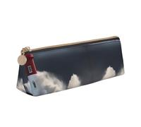 WenDang La bolsa de almacenamiento triangular de cuero con diseño de faro en tormenta y el almacenamiento de artículos de papelería de vacaciones son artículos esenciales de viaje, White, Talla única,