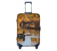 WenDang Loon Nature - Funda protectora elástica para maleta, diseño de pájaros, mejora la protección, se adapta a viajeros unisex, White, L