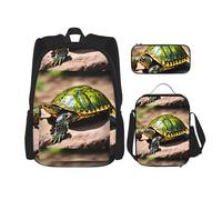 WenDang Lord Howe Island - Juego de bolsa de hombro doble con bolsa de almuerzo y estuche para lápices, apto para compras, deportes al aire libre
