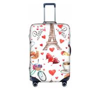 WenDang Love Paris Tower - Funda protectora elástica para maleta, diseño de corazón, para bicicleta, café, vino, perfume, bicicleta, funda protectora para equipaje, mejora la protección, se adapta a