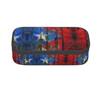 WenDang Puerto Rico - Bolsa de papelería multifuncional con bandera de papel pintado, apta para viajes, suministros de oficina, maquillaje y organización de escritorio, Black, Talla única, Estuche de