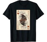 Wendigo Original Cryptid Playing Card Tarot Ace of Hearts Camiseta de manga corta unisex de manga corta, color negro, Negro , S